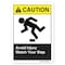 Signmission ANSI Caution Sign, Avoid Injury Watch Your Step, 10in X 7in Rigid Plastic, 7" W, 10" L, Landscape OS-CS-P-710-L-19741 - alternate 1